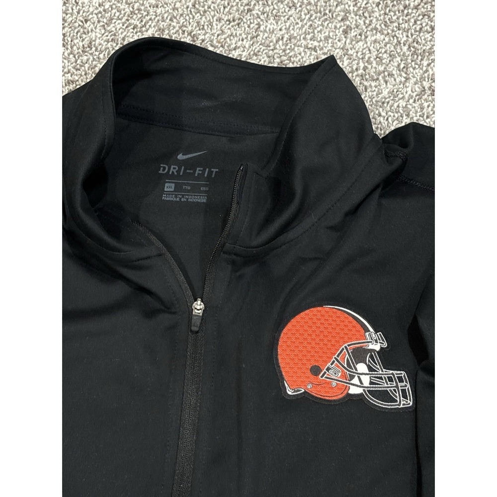 Nike Cleveland Browns Dri-FIT Quarter Zip Pullover Black Mens XXL NFL Football